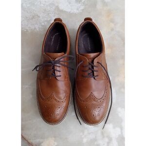 Rockport Men's Marshall Wingtip Oxford Cognac Leather Men's Size 9M